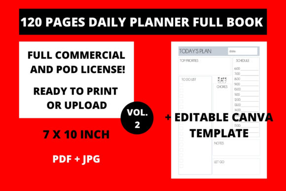 120 Pages Daily Planner 7x10 Vol.2: Streamlining KDP Publishing and Personal Organization