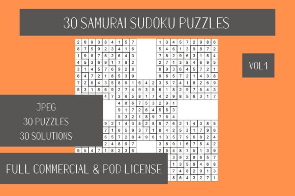 30 Samurai Sudoku Puzzles Vol.1: Easy Overlapping Grids