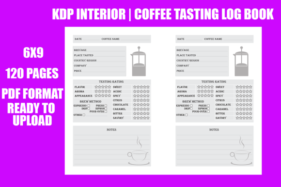Evaluating the Coffee Tasting Logbook - KDP Interior for Self-Publishing Success