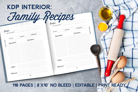 Evaluating the KDP Ready Family Recipe Interior for 8x10 Keepsake Books