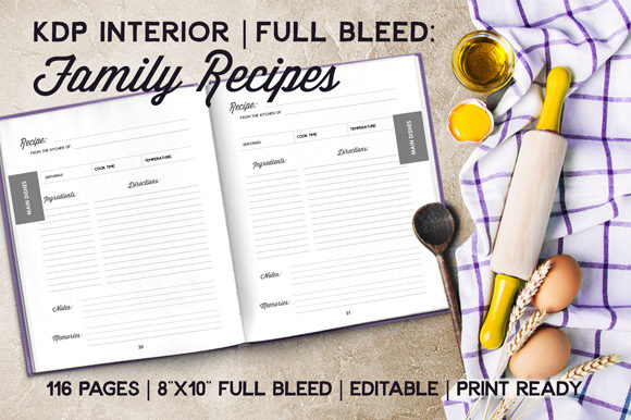 Full Bleed Recipe Book Interior Design