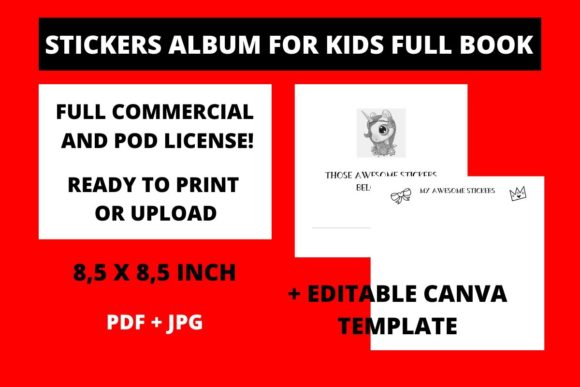 Stickers Album for Kids Full Book: KDP Interior Guide