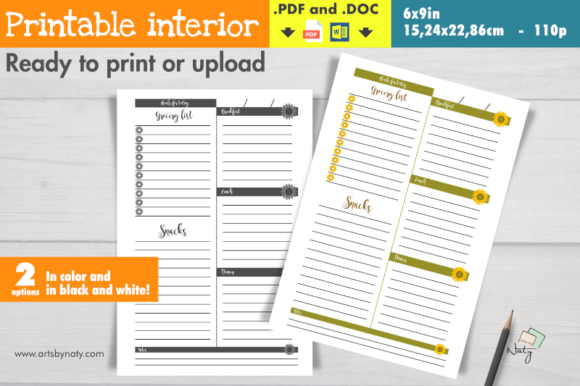 Sunflower Daily Meal Planner Printable Guide